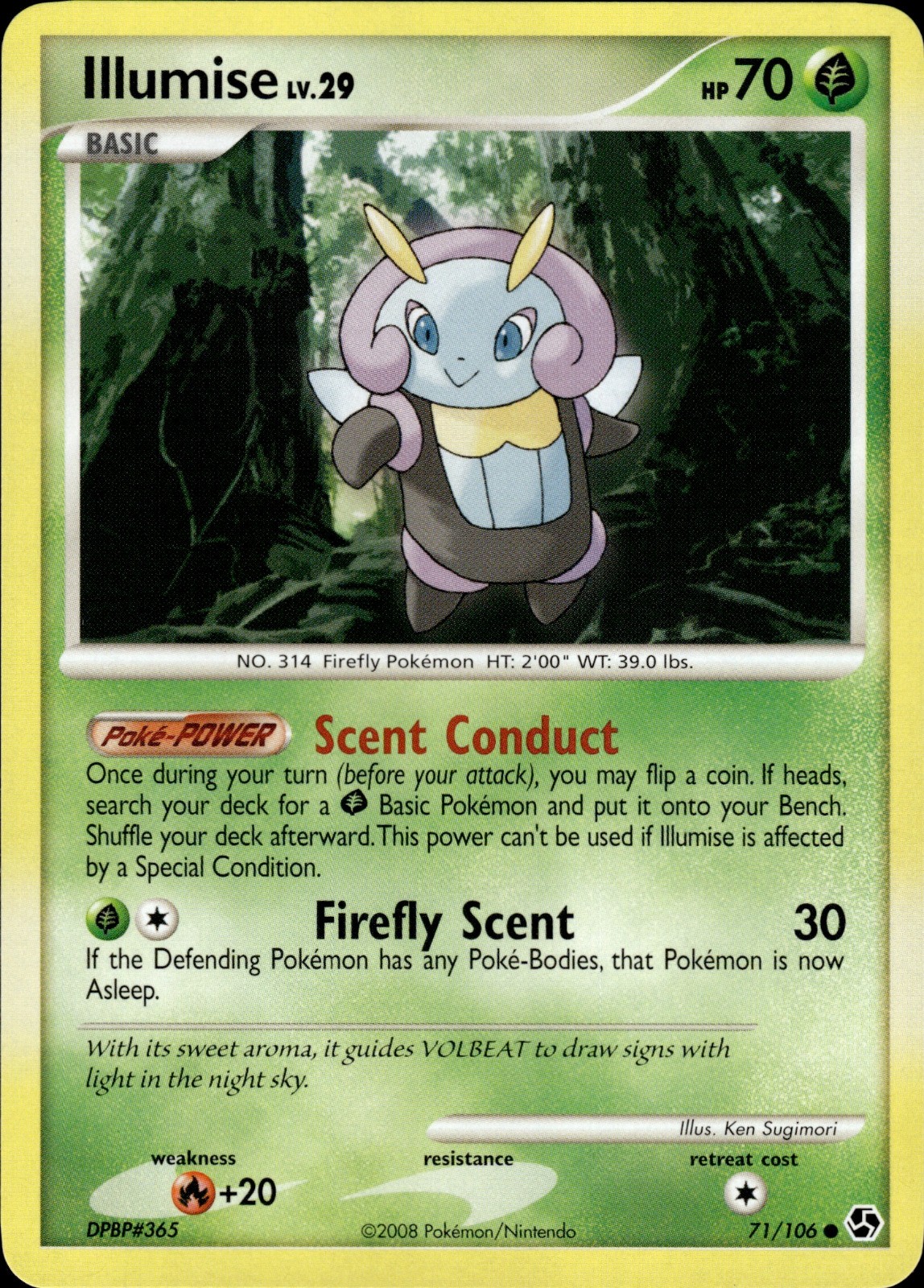 Pokemon TCG Card Illumise Great Encounters 71/106