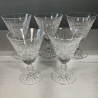 5 Vintage Waterford Crystal TRAMORE Claret White Wine Glasses 5.25” Goblet