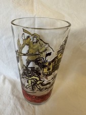 Vintage Davy Crockett Decorated Pictorial Glass Midcentury Americana Frontier