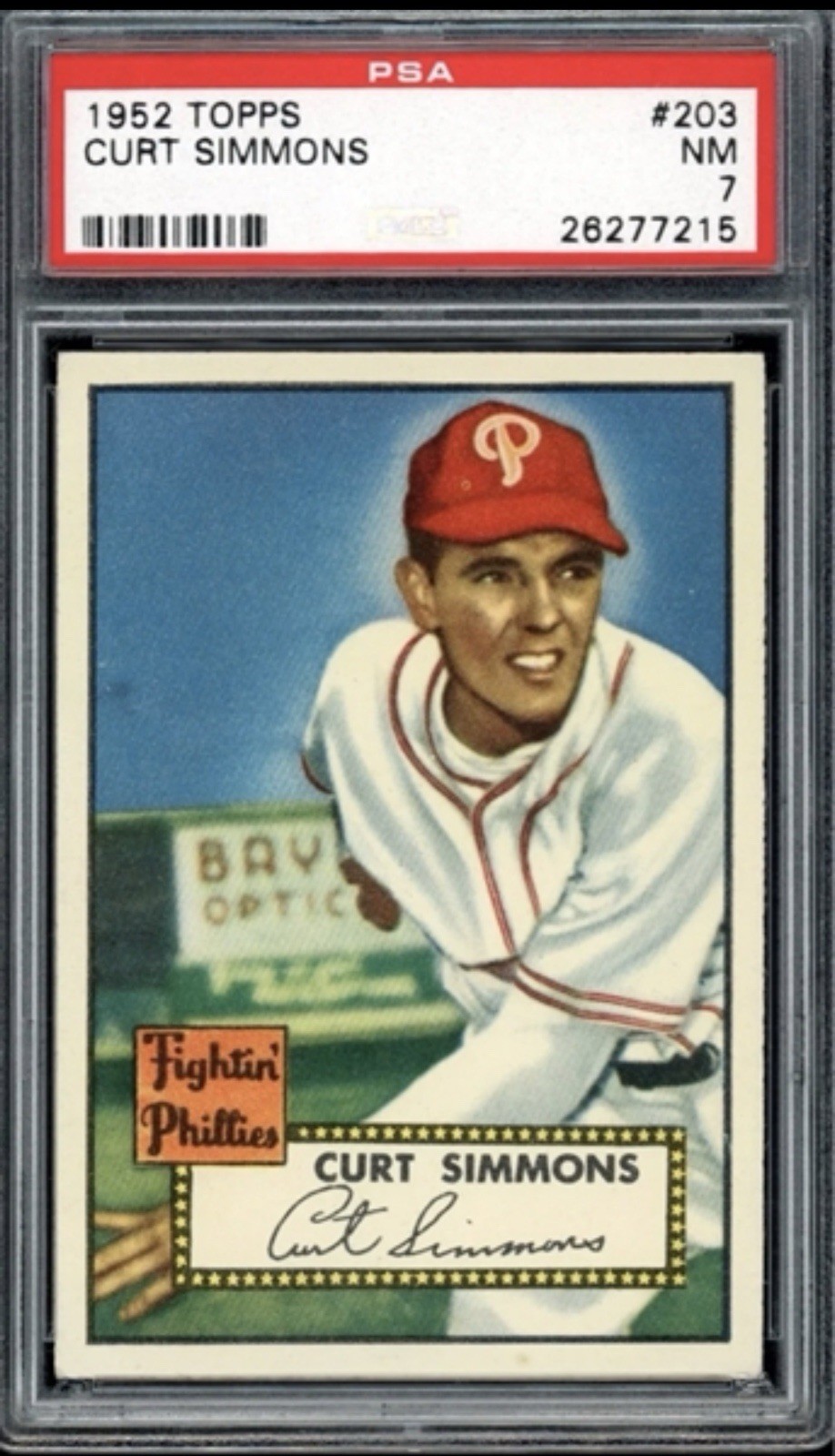 1952 Topps - Curt Simmons #203 - PSA 7