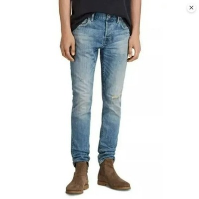 Allsaints Inyo Rex Straight Fit Men's Jeans in Light Indigo Size 36