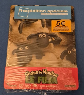 Shaun le Mouton: Le Film - Blu-ray + DVD Steelbook FNAC -Edition Française *TBE* - Photo 1/4