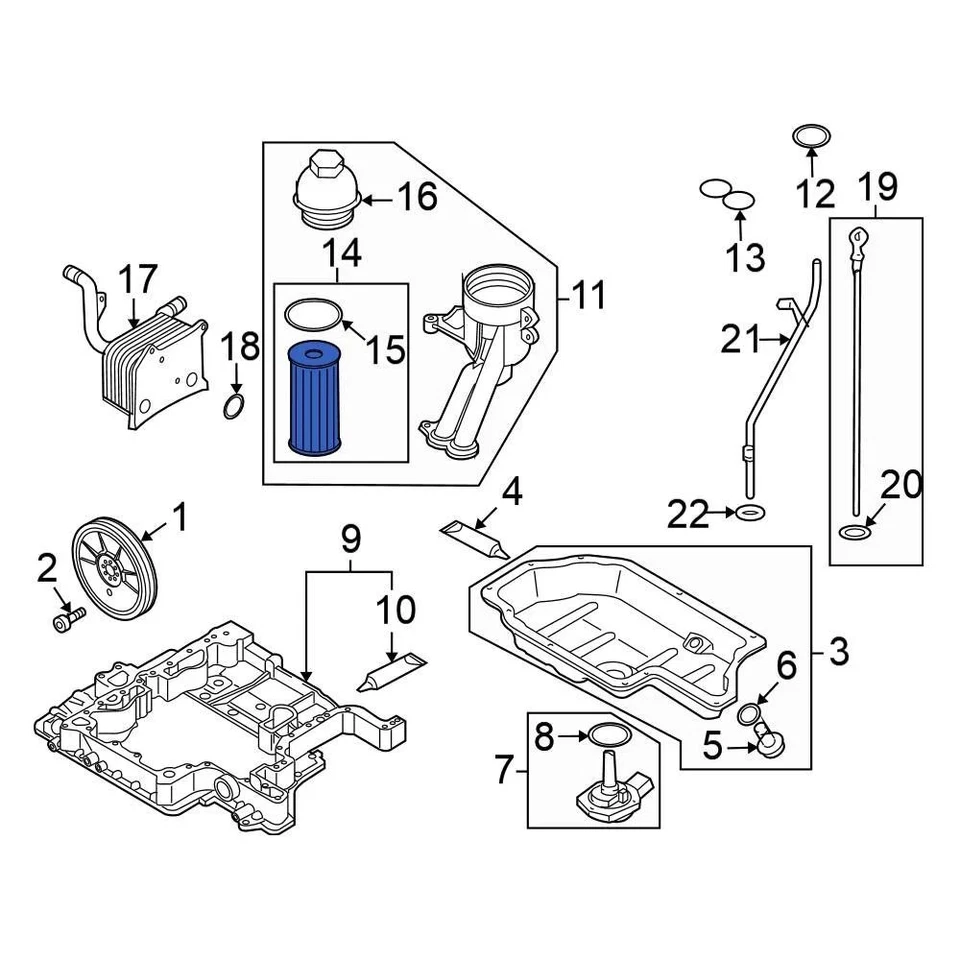 For Volkswagen Touareg 2004-2007 Volkswagen 077115562 Engine Oil Filter Element — 第 2/2 张图片