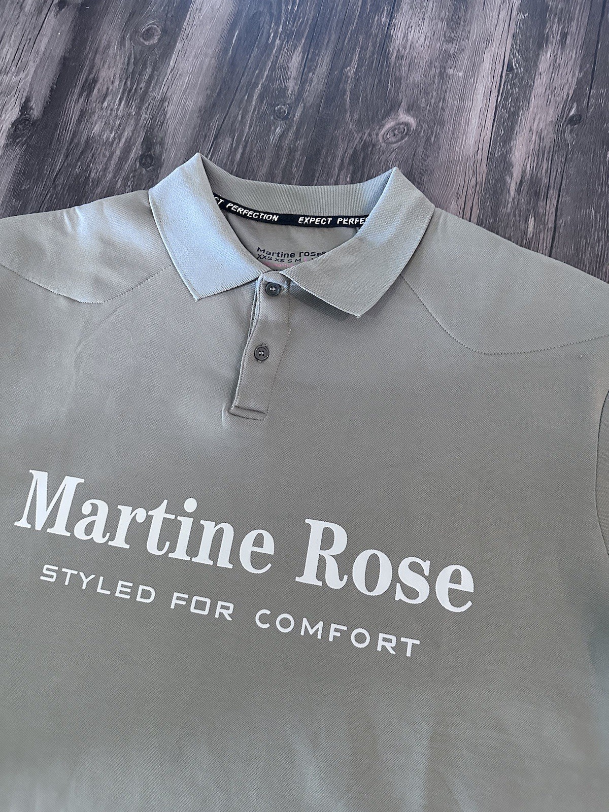 Martine Rose Padded Khaki Polo T Shirt