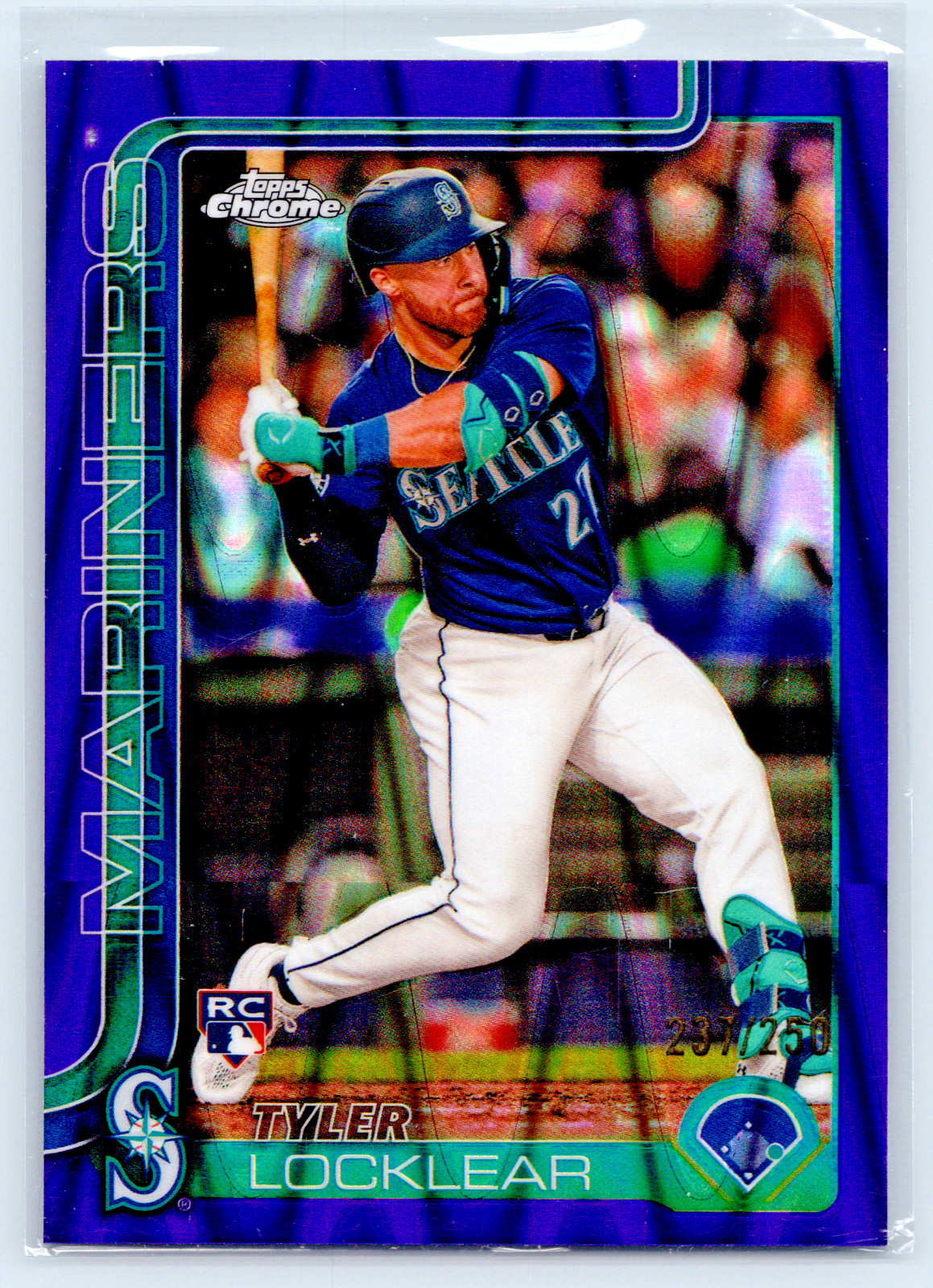 2025 Topps Chrome TYLER LOCKLEAR Purple Wave Refractor /250 Rookie #41