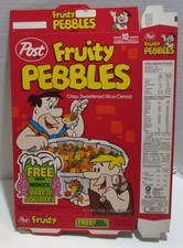 1990 Post Fruity Pebbles Cereal Box , Water S...