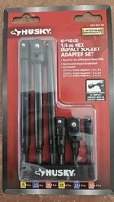 Husky 6 Piece 1/4"  Hex Impact Socket Adapter Set, HISKDRAPT6PC, NEW SEALED