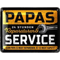 Lanolu Blechschild Papas Service & Reperatur Werkstattdeko - 15X20Cm