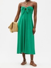 Zimmermann Terry Bandeau Dress Kelly Green Strapless Towel 0P XS