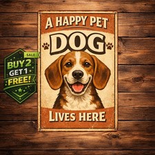 A Spoiled Dog Lives Here Metal Tin Sign Novelty Pet Lover Wall Decor 8x12