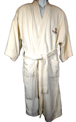 VTG Pierre Cardin Paris Empress Mens White Terry Cloth Lounge Robe Bathrobe OSFA