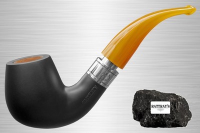 Rattray's Pfeife Monarch black 177 Yellow schwarz Bent Classic Pipe 9mm Filter