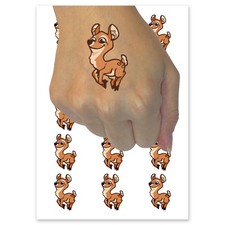Bouncy Doe Deer Hopping Leaping Temporary Tattoo Water Resistant Fake Body Art