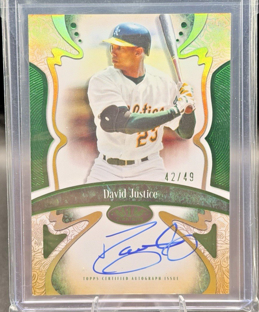 2026 Topps Tier One David Justice Green Connoisseurs Autograph /49