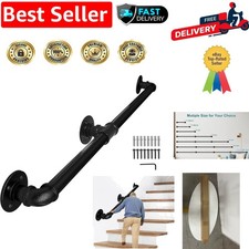 Versatile Wrought Iron Handrail for Indoor/Outdoor Use - Long-Lasting Support