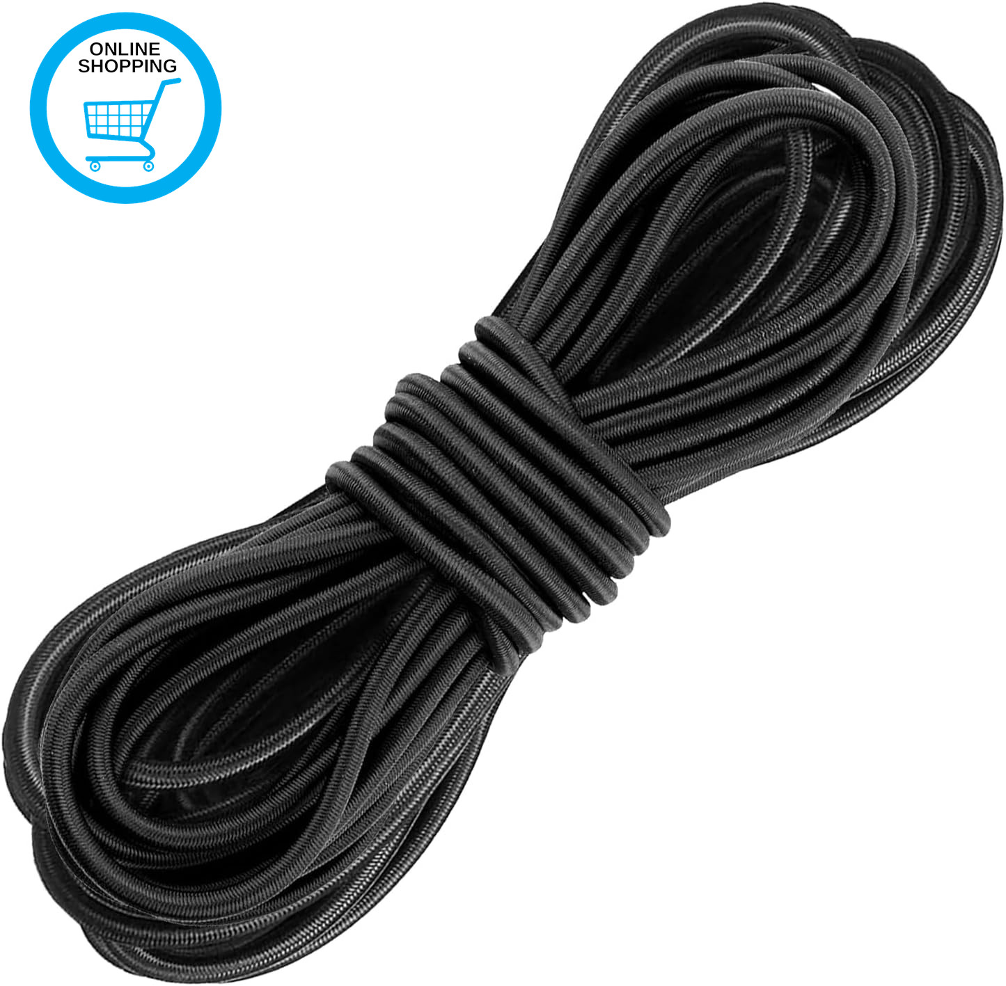 Black Bungee Cords 6Mm X 10M Elastic Shock Bungee Cords Rope Tent Pole Elastic C