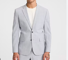2025 EXPRESS PHOTOGRAPHER Light Blue Sport Coat Suit Blazer 40R Cotton Slim Fit