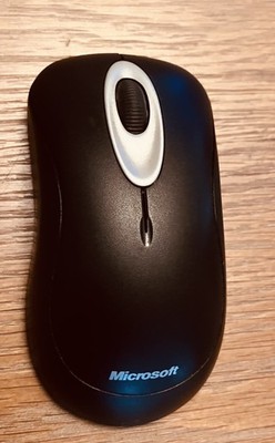 Microsoft Wireless Optical Mouse 2000 Model 1067 - Black & Silver - NO RECEIVER