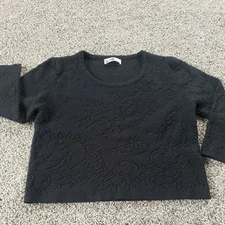 Angora Black Sweater Morghy Size Small