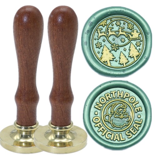 6Pcs Christmas Tree Elk Wax Seal Stamp Kit, Removable Sealing Stamp Head, Gre... - Picture 6 of 7