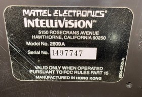 Intellivision Game Console 2609A For Parts Or Repair with Box            KL