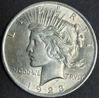 1923 High-Grade Peace Silver Dollar Choice MS/BU++