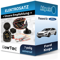 Towtec E-Satz 7Polig Universell Passend für Ford Kuga Incl. Manual