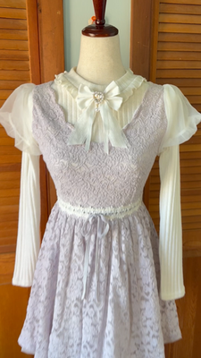Liz Lisa J-Fashion Jirai Kei Gyaru Dollcore Lilac Lace Ivory Bow