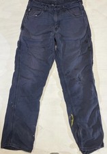 Vintage Thrashed Carhartt Navy Carpenter Pants Flame Resistant 33x34