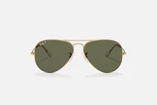 Ray-Ban Polarized Aviator Classic Rb3025 001/58 Sunglasses Gold Frame Green G-15