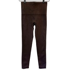 Spanx Look at Me Now Seamless Cropped Leggings Brown Croc Size Medium