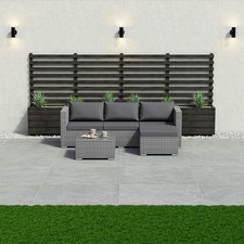 Rattan Garden Furniture 4 Seater Corner Sofa Table Patio UKFR Outdoor Set