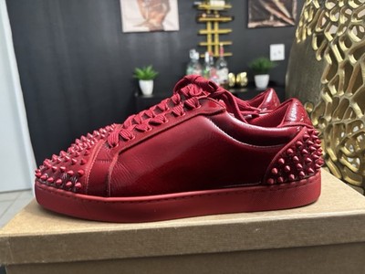 Christian Louboutin SEAVASTE 2 ORLATO FLAT Red Spiked Sneakers EU