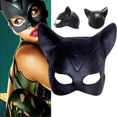 Super Woman'S Cat Mask Cosplay Costume Latex Helmet Fancy Adult Rave Party Props