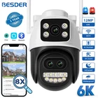 12MP 6K PTZ Wifi Camera Dual Lens 8X Digital Zoom AI Human Detection Outdoor 8MP
