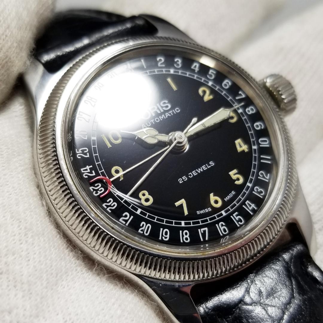 Oris Automatic Pointer Date 7463 Black Dial Vinta… - image 14