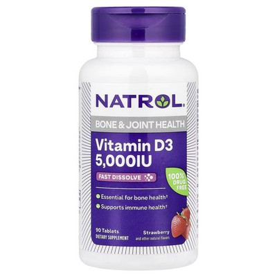 Natrol Vitamin D3 5,000 IU 90 Tablets Bone Health