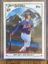 2023 Topps x Bob Ross Joy of Baseball Brett Baty RC Rookie Titanium White /35