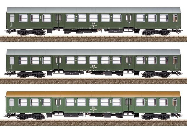 Trix 23180 HalberstäDter Mitteleinstiegswagen-Set 3 Teilig Dr Ep.Iv Ho 1:87 Neu-image