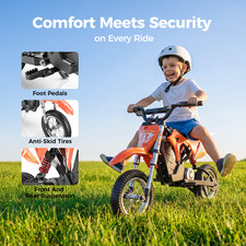 MileRocket1 36V Electric Dirt Bike 700W 15.5MPH 4Ah Max 12.4Miles for Kids 4-12