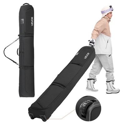 Padded Ski Snowboard Roller Bag 190cm Waterproof for Air Travel Fits All Gear