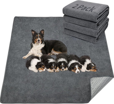 Washable Pee Pad for Dogs, 2 Packs Non-Slip Puppy Training Pads, Fast Absorbent