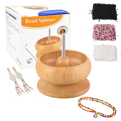 Upgrade Wooden Bead Spinner with 2 Pcs Big Needles,8000 Pcs Seed Beads and 1 ...