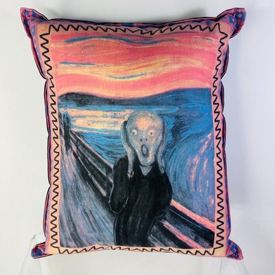 SEE VIDEO!!! RARE SCREAMING SOUND Eduard Munch The Scream Throw Pillow 13'' x 10''