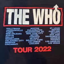 THE WHO Pete Townsend Daltrey 2022 Concert Tour Shirt 2XL Official Merch New