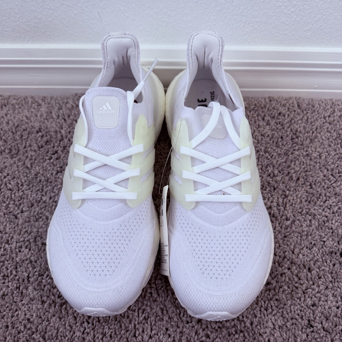 Adidas Ultraboost 21 Triple White Running Shoes FY0379 Men