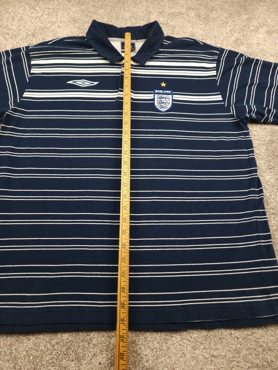 2004-06 England Soccer Team Polo Shirt Mens Extra Large Blue