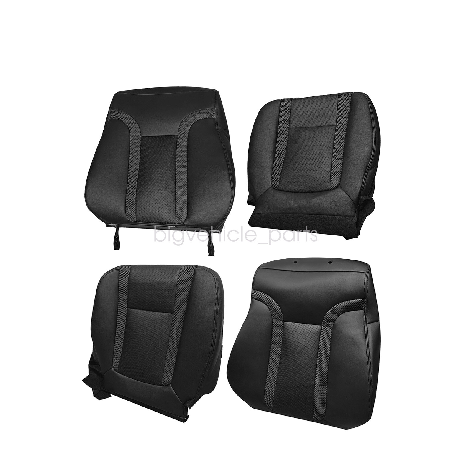 Both Leather Seat Cover & Headrest Cover Black For 10-14 Ford F-150 Raptor SVT