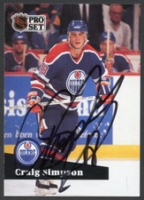 Craig Simpson #69 signed autograph auto 1991-92 Pro Set Hockey Trading Card