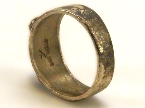 Vintage Sterling Ring, Blue/Green/Orange Coral Stone, Tapered, Size 6, JWL-303 - Foto 6 di 7